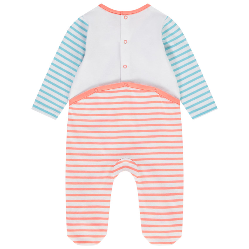 Pyjama in jersey met strepen en een zeehondprint voor jongen 