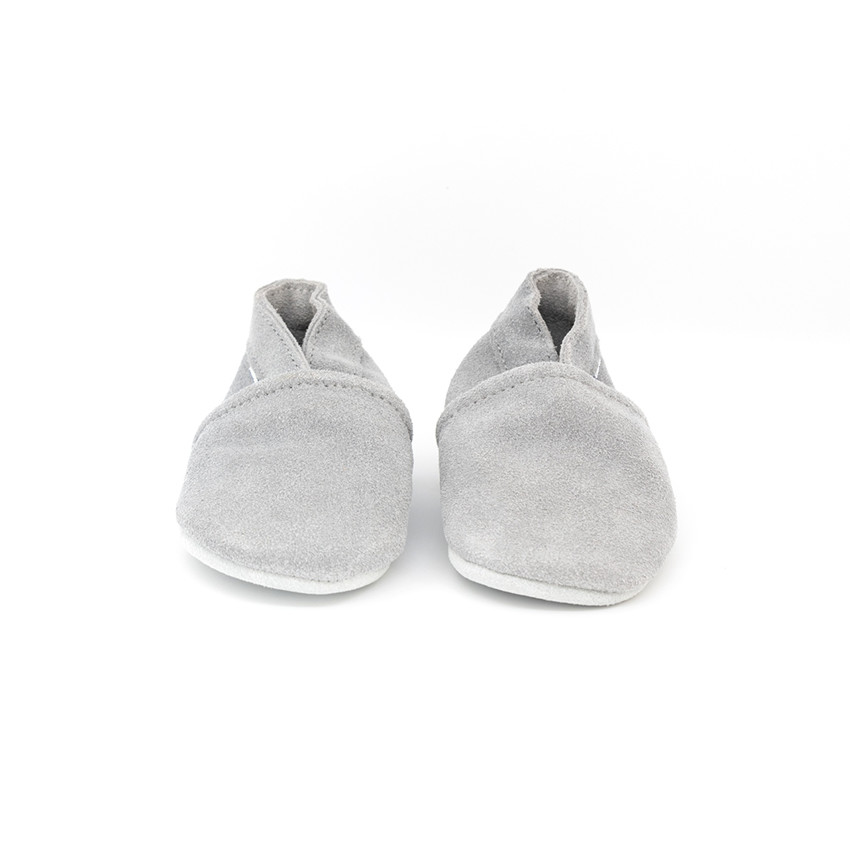 Chaussons souples 3-6M en suède Babysoft sky 