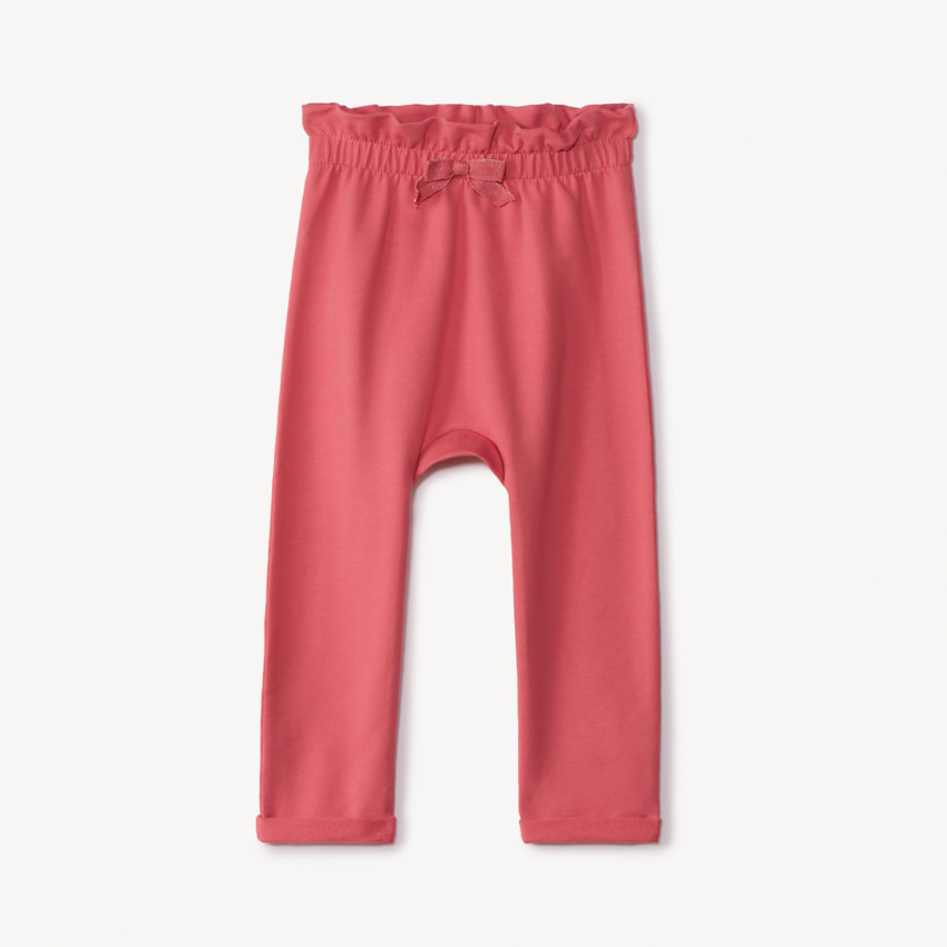 Joggingbroek in fleece met elastische taille en volantafwerking voor babymeisje 