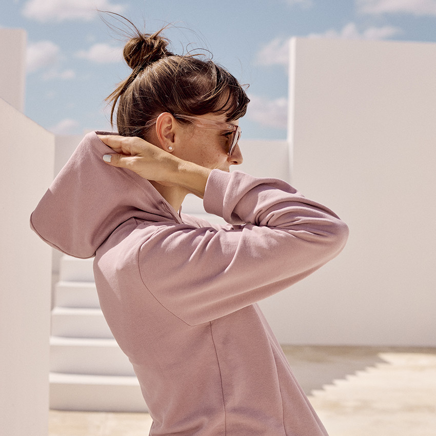 Sweat de grossesse et d'allaitement à zip et patchs bouclettes 