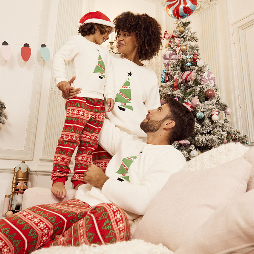 Set fleece pyjama met kerstmotieven voor kinderen 