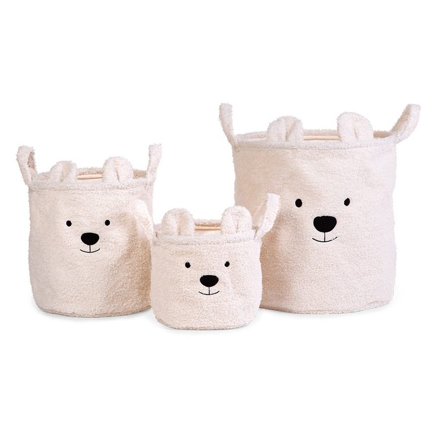 Panier de rangement Teddy 40 cm - Ecru 