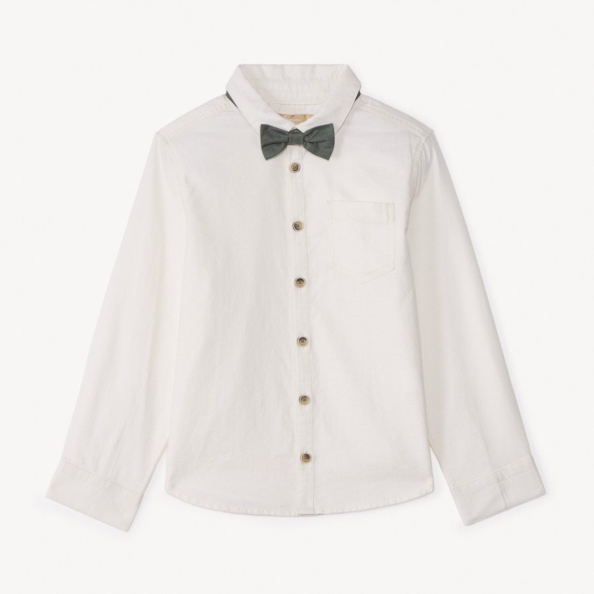 Chemise manches longues avec nœud papillon pour garçon 