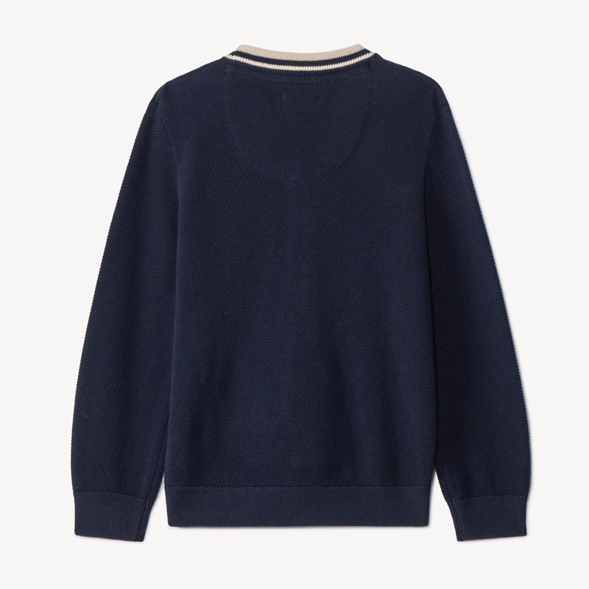 Vest in effen gebreid met ribbelafwerking voor jongen 