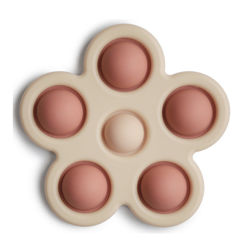 Speelgoed bloemenpers en bijtring - Rose/Blush 