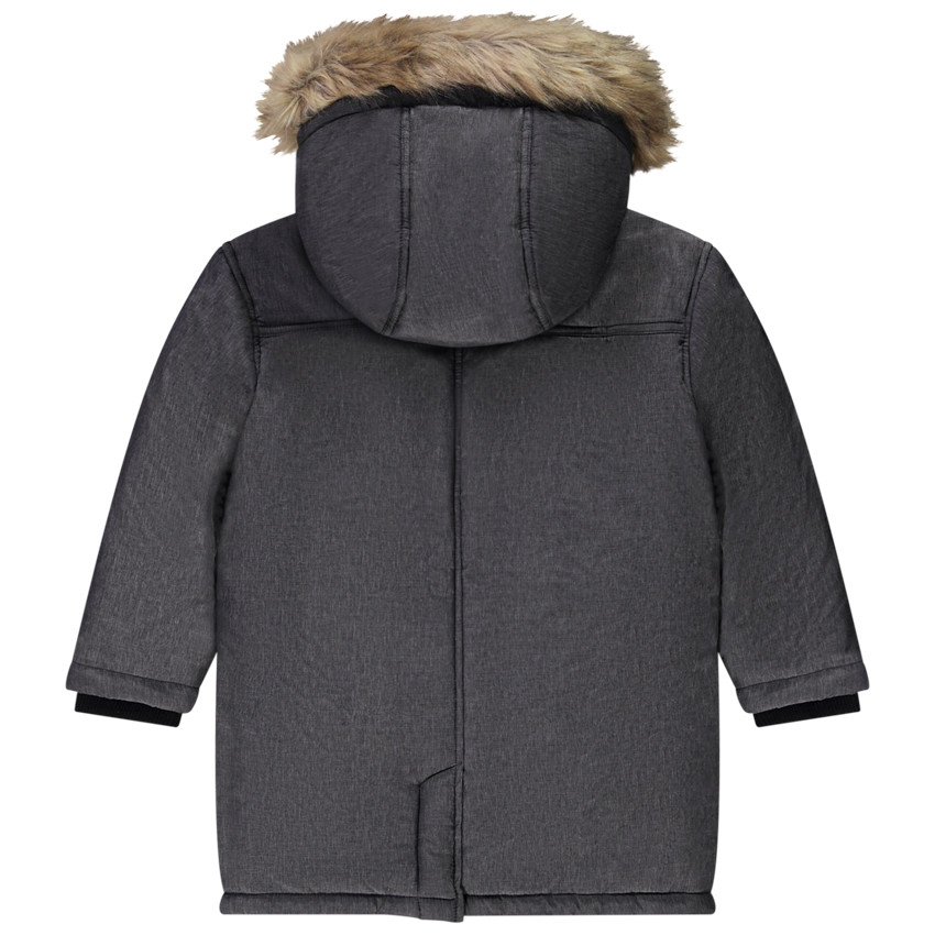 Parka voor extreme kou waterafstotend met kap in polyamide voor jongens 