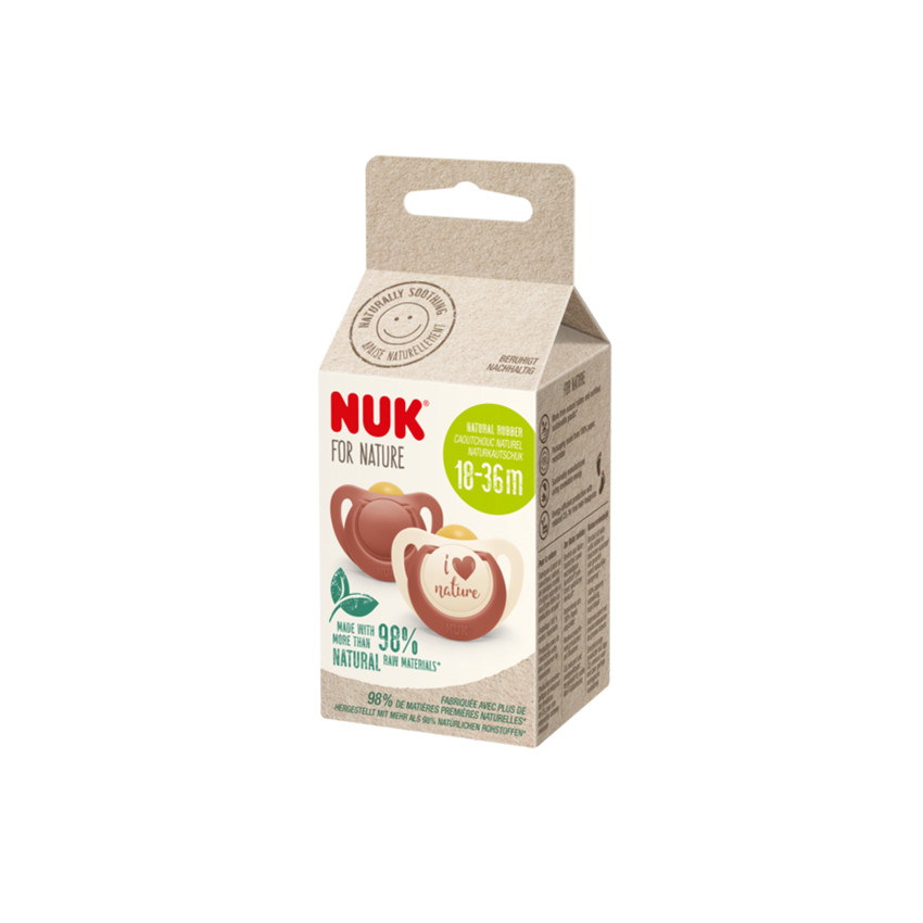 Lot de 2 sucettes caoutchouc For Nature 18-36M terracotta 