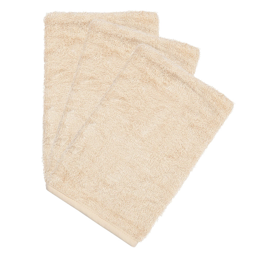Washandjes in Bamboebadstof 3 stuks Frosted Almond 