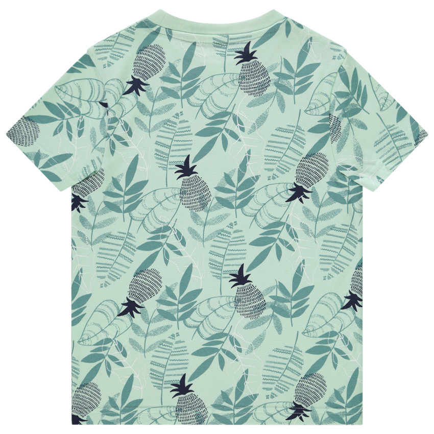 Korte mouwen T-shirt met bladerenprint voor jongens 