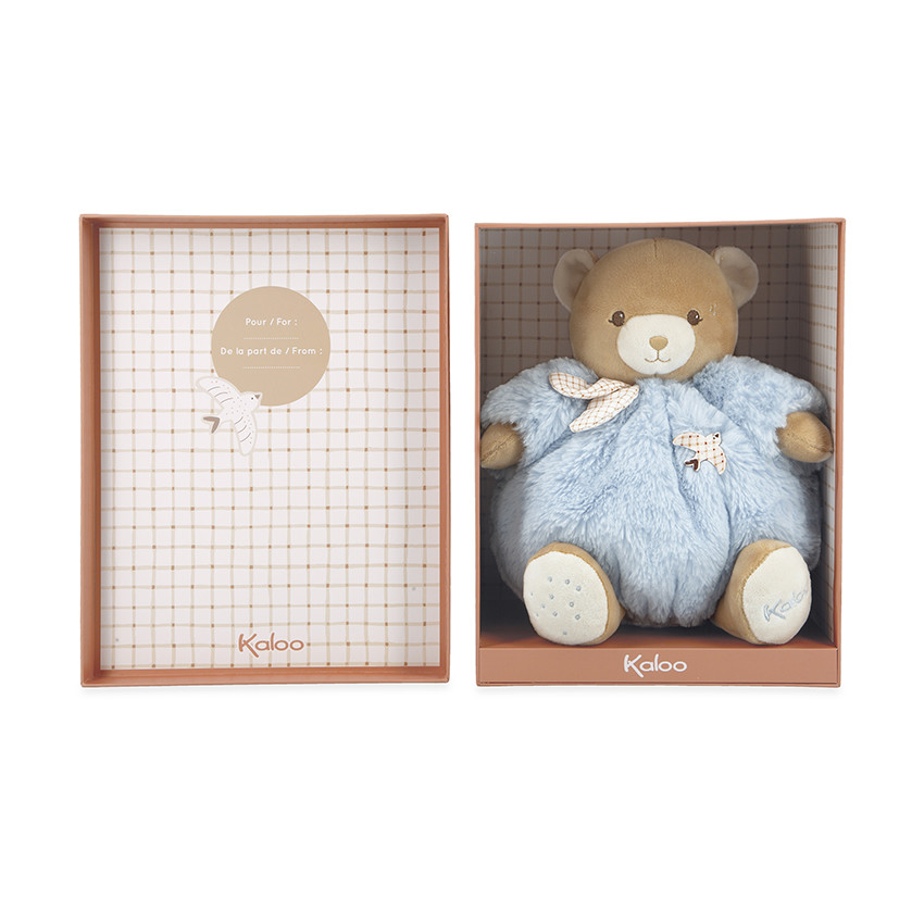 Peluche ours Patapouf 25cm bleu 