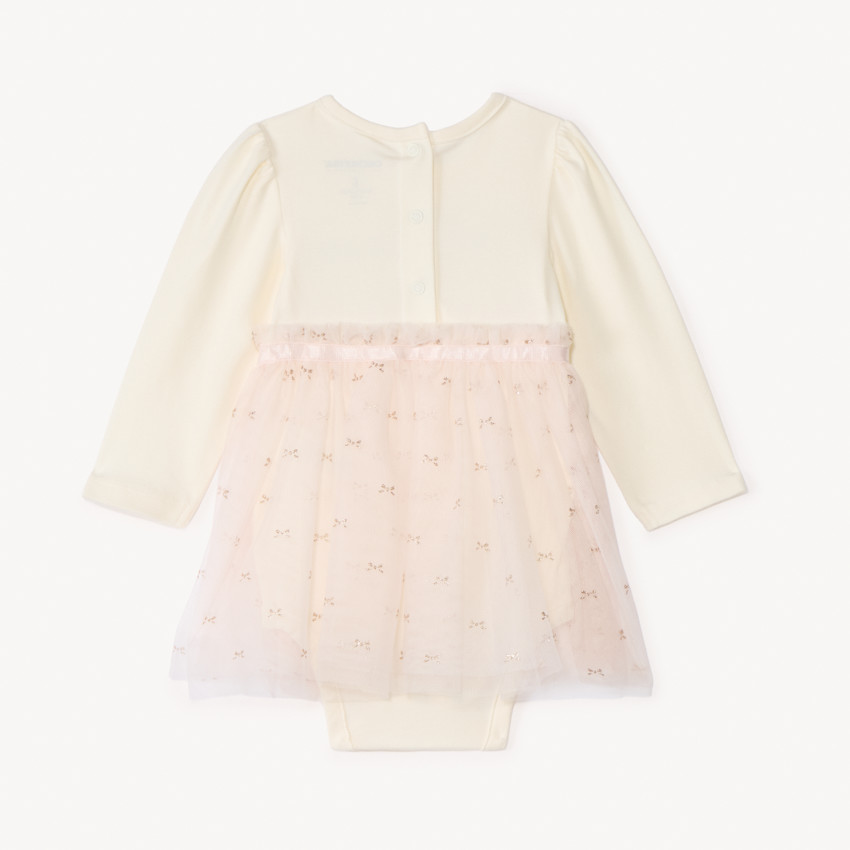 Robe body à manches longues effet 2 en 1 pour bébé fille 