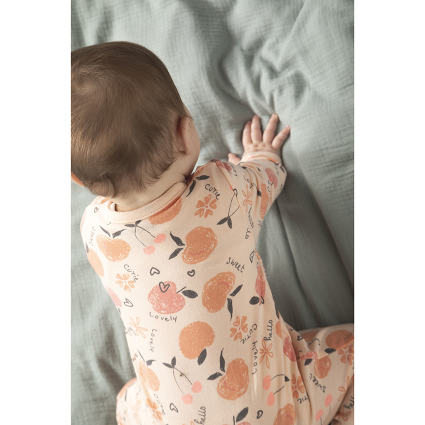 Lot de 2 dors-bien en jersey imprimé pêches pour bébé fille 