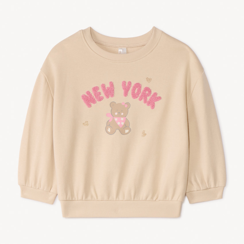 Oversized fleecetruien met lussenpatches voor meisjesbaby's 