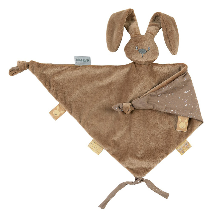 Doudou maxi lapin Lapidou marron à motif phosphorescent  