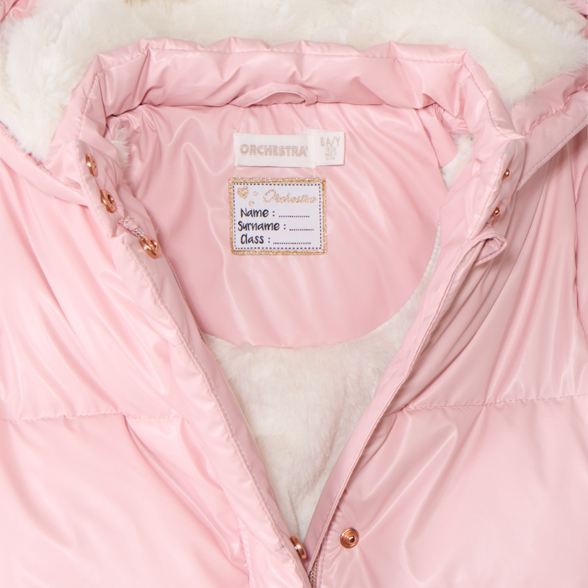 Donsjas met iriserende stof en sherpa voering voor meisjes 