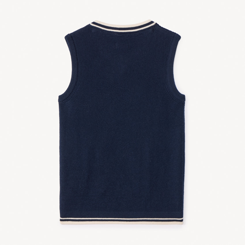 Pull sans manches en tricot uni pour garçon 