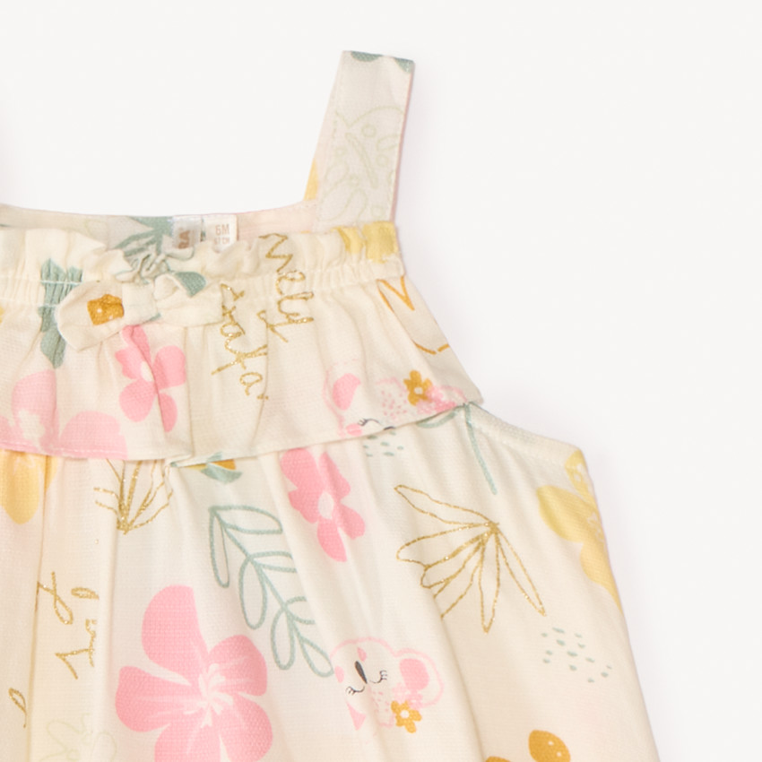 Ensemble 2 pièces robe + bloomer imprimé koala fantaisie pour bébé fille 