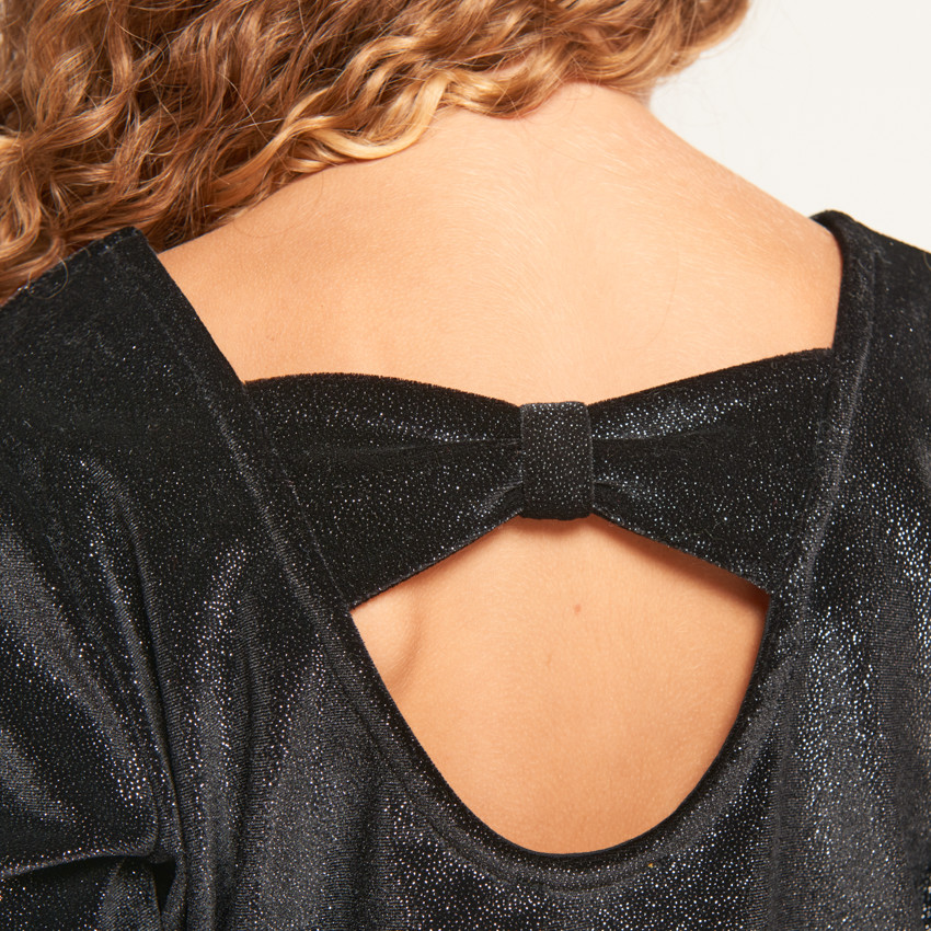 Robe de fête bi-matière effet 2 en 1 fantaisie pour fille  