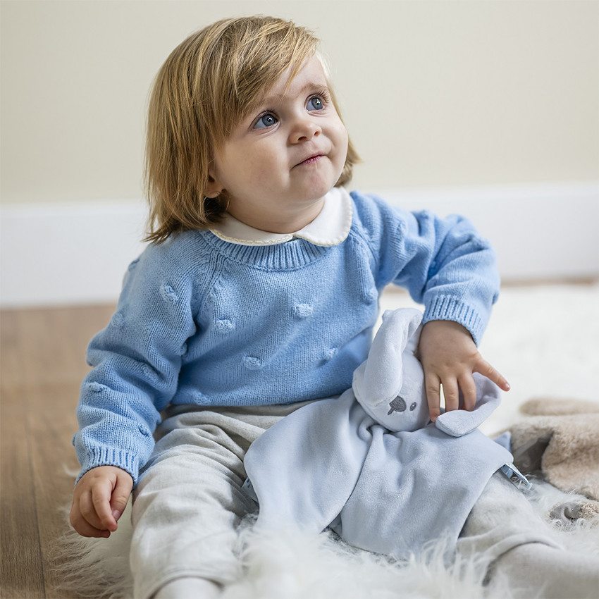 Doudou lapin plat gris Glow à motifs qui brille dans le noir  