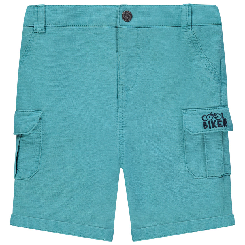 Bermuda cargo blauw van stof 