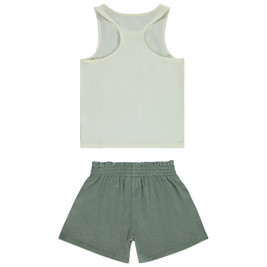 Set van fantasietop zonder mouwen + short met patroon voor meisjes 