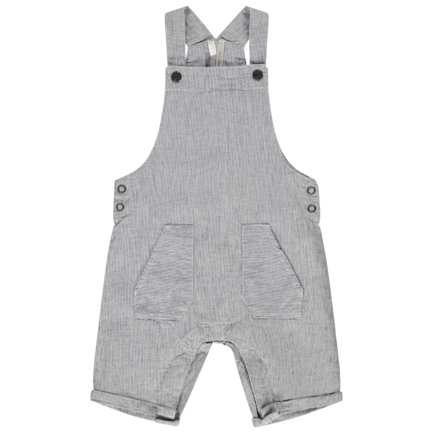 Salopette courte rayée à poches pour bébé garçon 