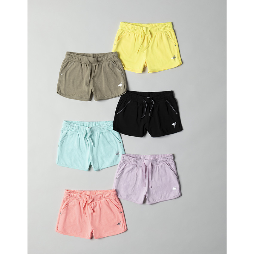 Short en jersey print flamant rose en foil pour enfant fille 