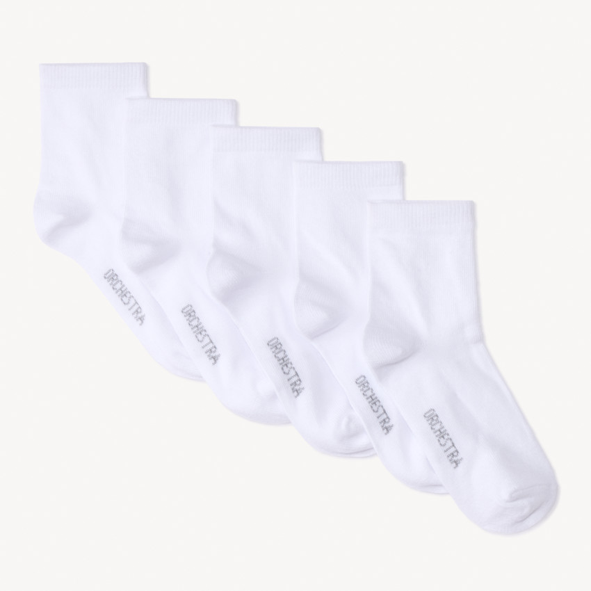 Lot de 5 paires de chaussettes unies pour garçon 
