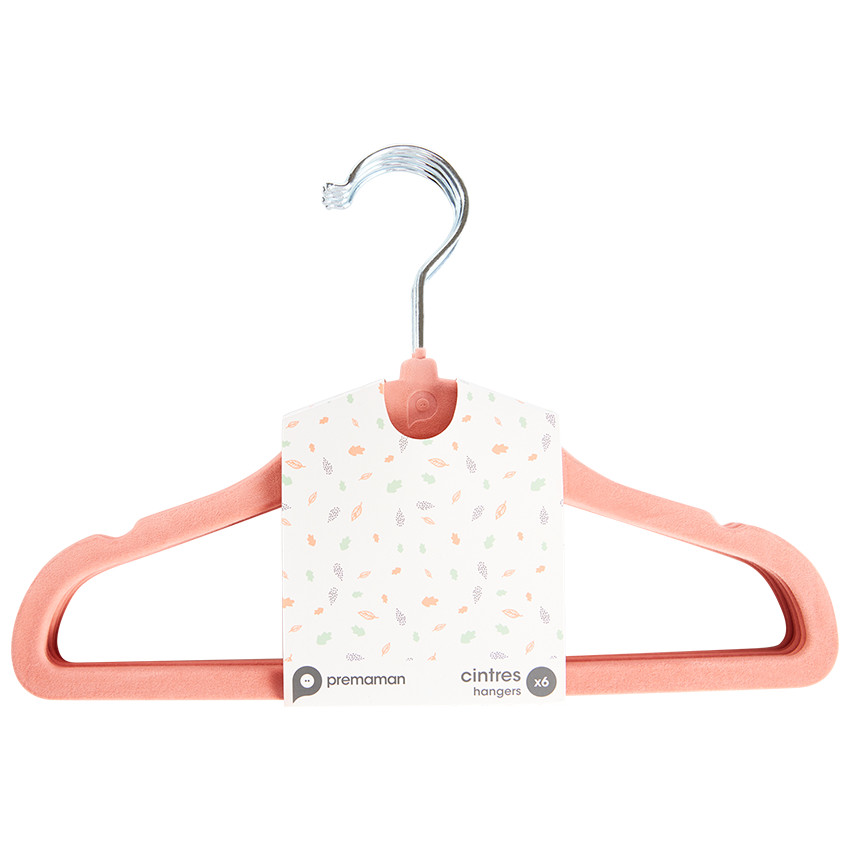 Lot de 6 cintres en velours terracotta 