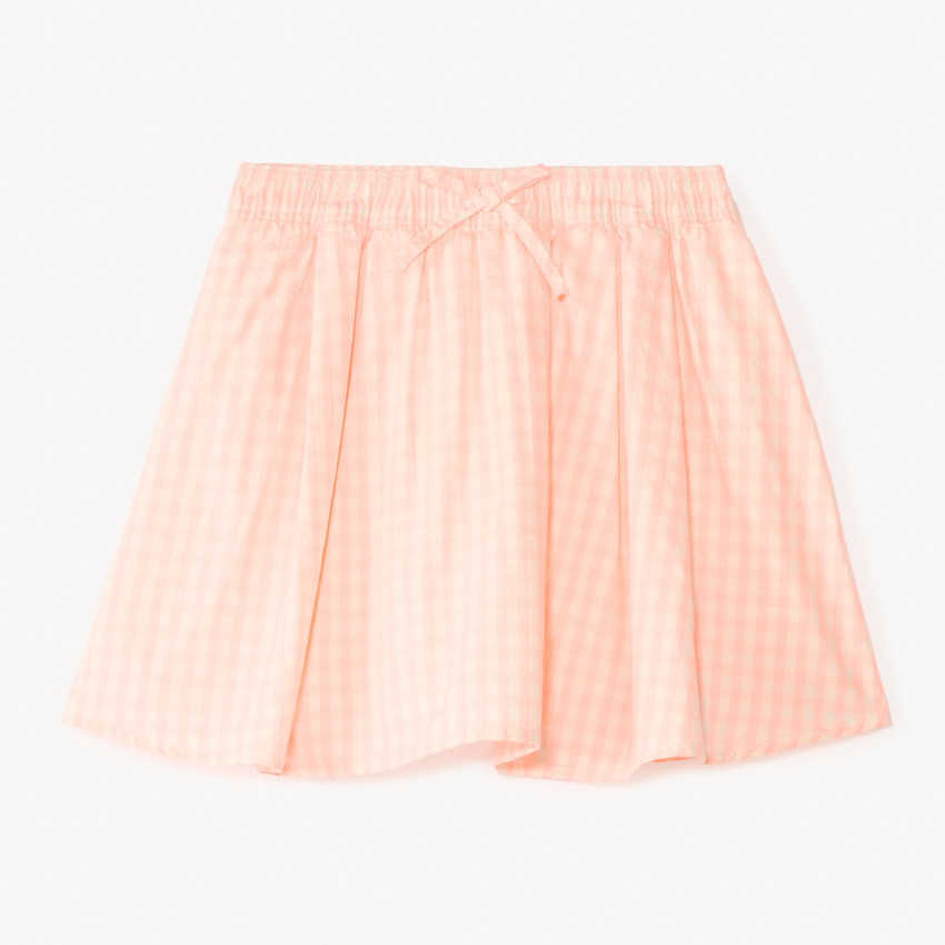 Jupe-short vichy avec nœud fille 