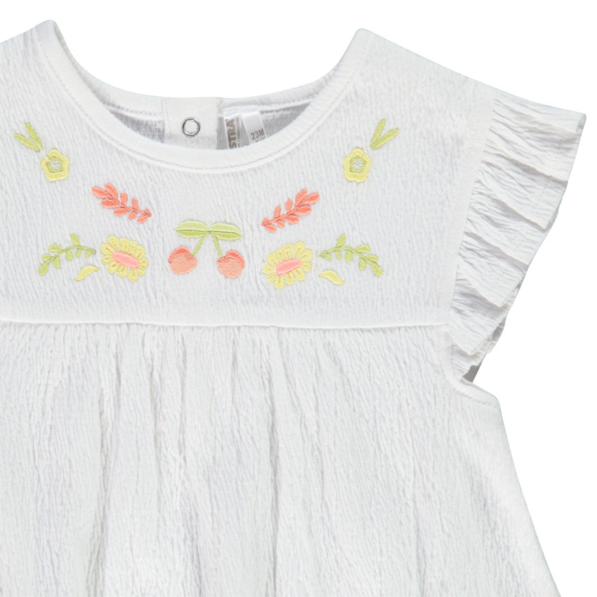 Tunique manches courtes brodée pour bébé fille 
