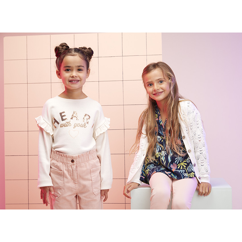 Pantalon paperbag van katoen voor meisjes 