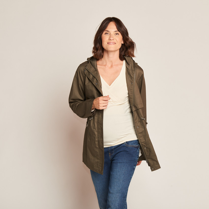 Verstelbare zwangerschapsparka met capuchon 