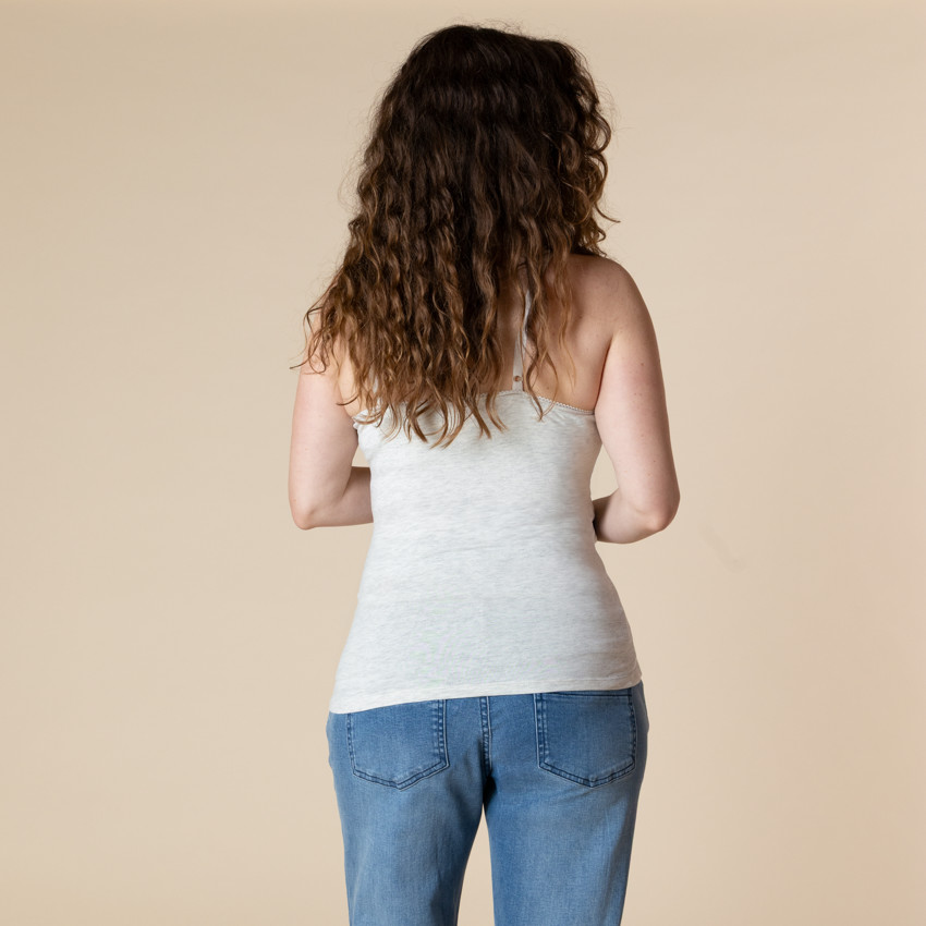 Effen voedingsshirt met geïntegreerde beha 