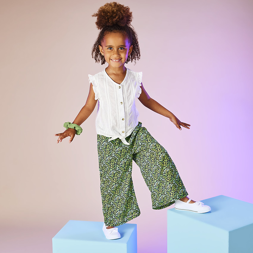 Korte mouwen blouse met volant en strik voor meisjes 