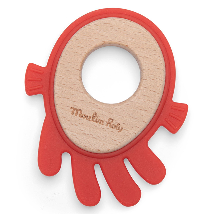 Anneau de dentition bois et silicone Poulpe Les aventures de Paulie 