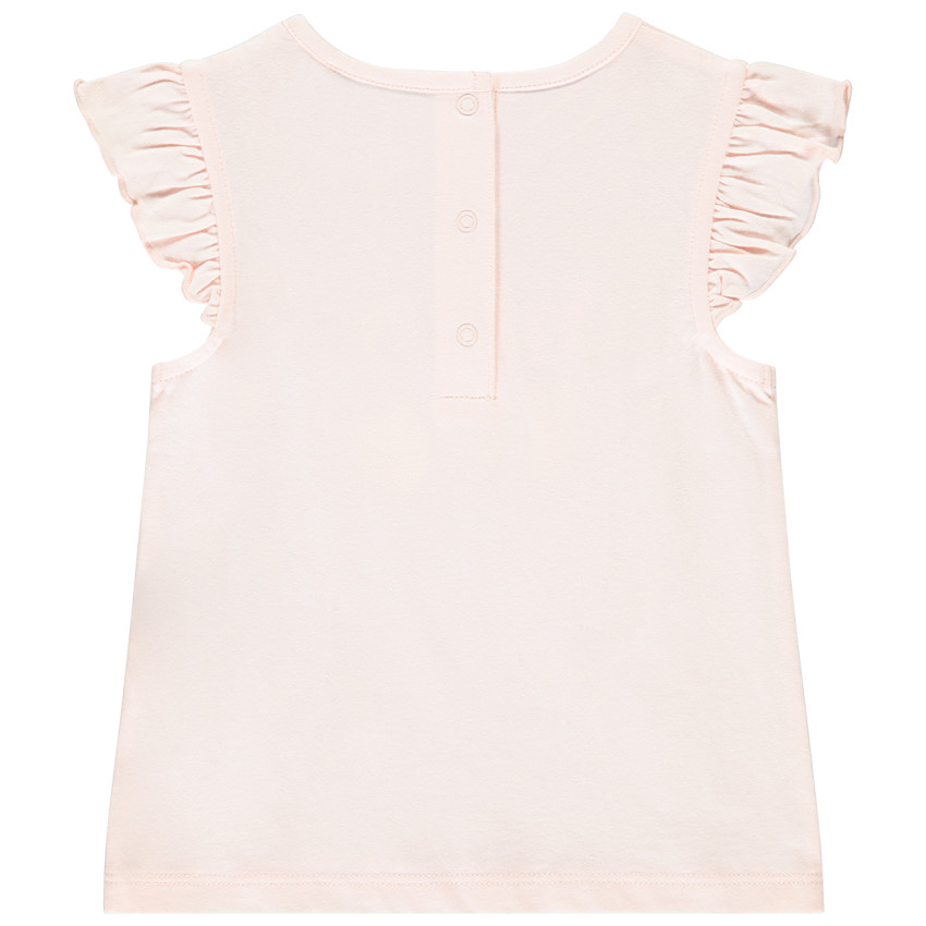 T-shirt manches courtes à motif pailleté fluo pour bébé fille 