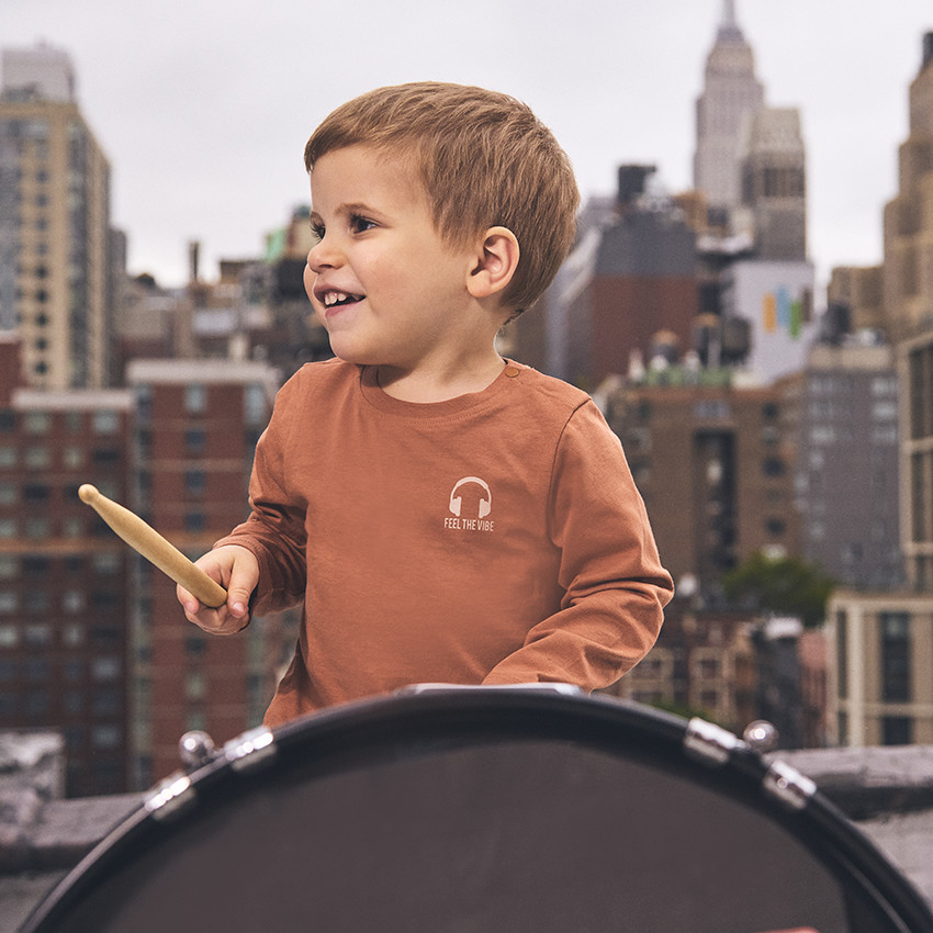 Set van 3 t-shirts met lange mouwen en print voor baby jongens 