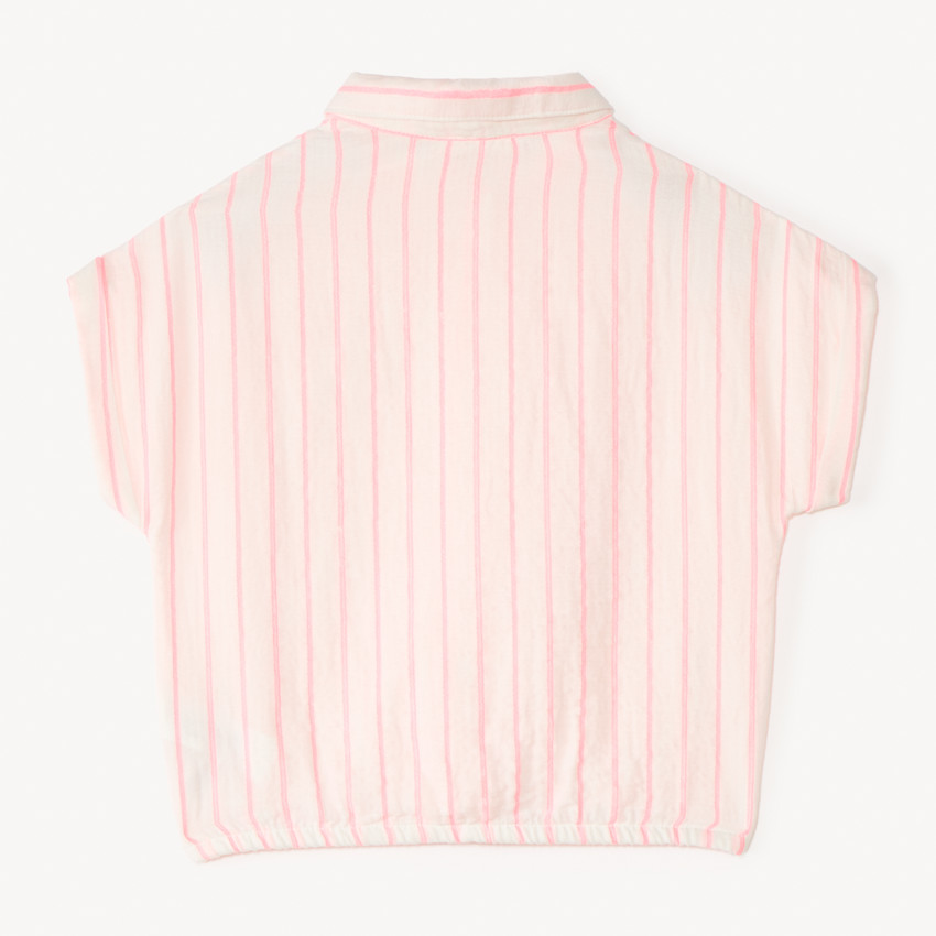 Korte mouwen gestreepte stoffen blouse meisjes 