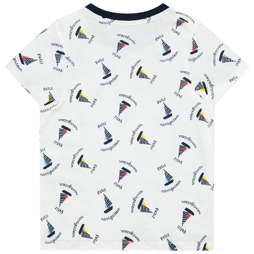 Korte mouwen T-shirt met bootjesprint voor baby jongen 