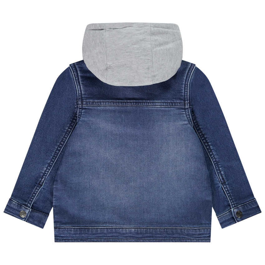Veste bi-matière à capuche pour bébé garçon 