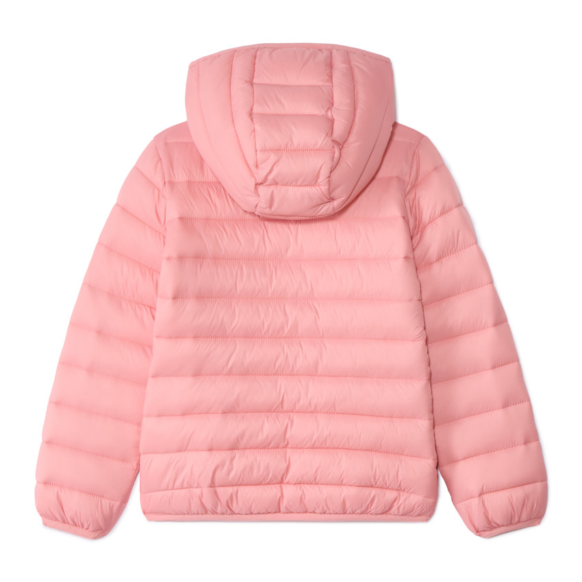 Dunne doorgestikte donsjas met effen kap voor meisjes 