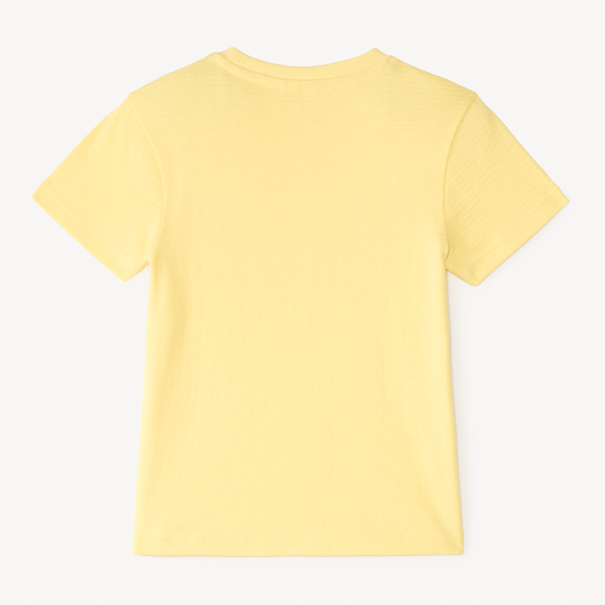 T-shirt manches courtes uni en maille fantaisie garçon 