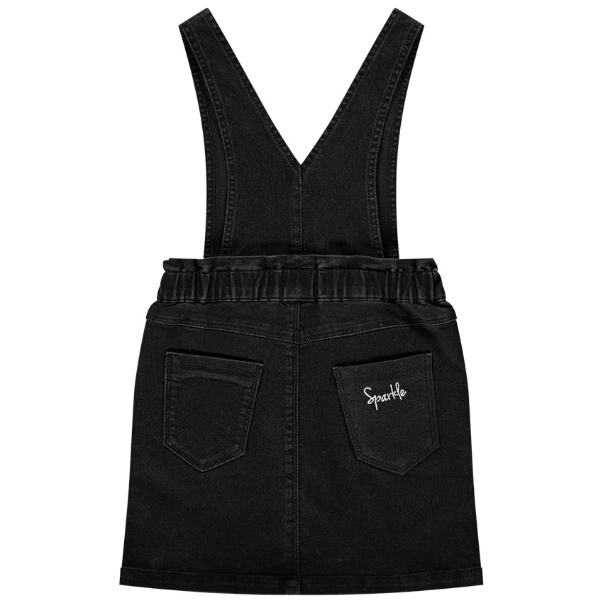 Robe salopette en jean à coeur printé pour enfant fille 