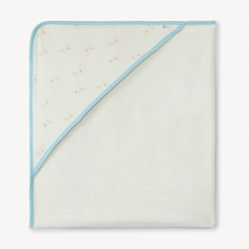 Cape de bain en éponge et velours avec imprimé  