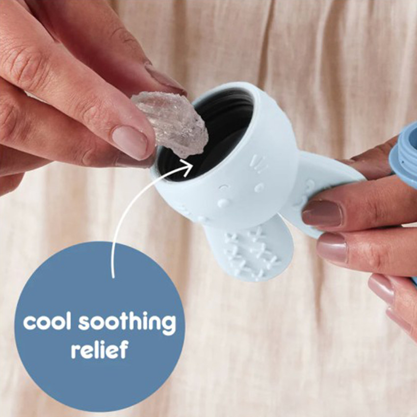 Anneau de dentition silicone refroidir et remplir Bleu 3m+ 