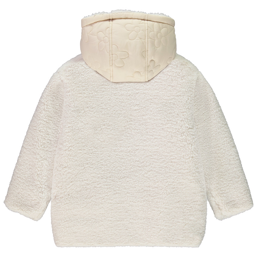 Parka réversible sherpa/fleurs matelassées pour fille 