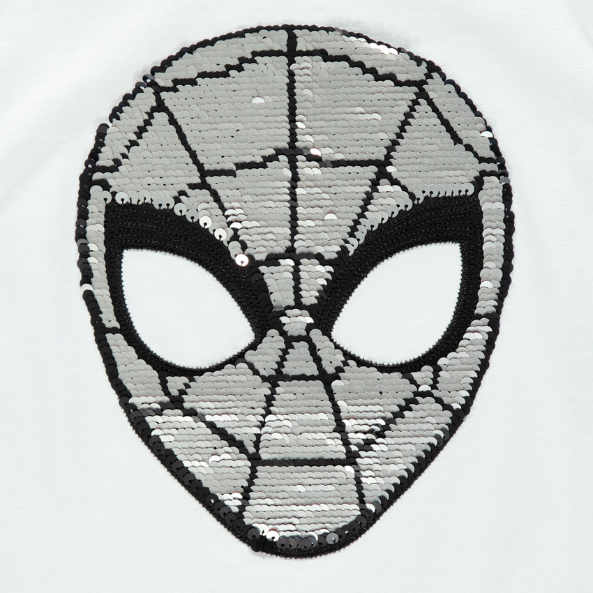 T-shirt manches courtes motif Spider-man en sequins magiques 