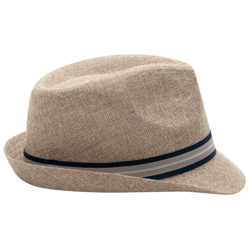 Borsalino effet paille à galon rayé 