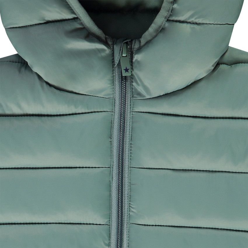 Lichte donsjas met kap tweekleurig voor jongen 